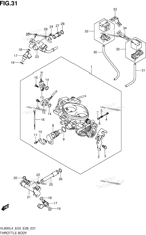 Throttle Body (Vl800cl4 E28)