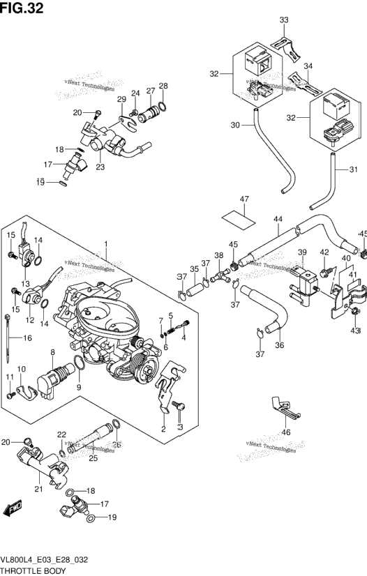 Throttle Body (Vl800cl4 E33)