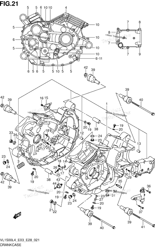 Crankcase (Vl1500l4 E28)