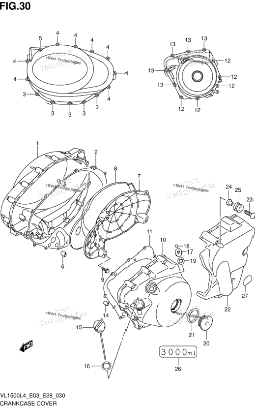 Crankcase Cover (Vl1500bl4 E28)