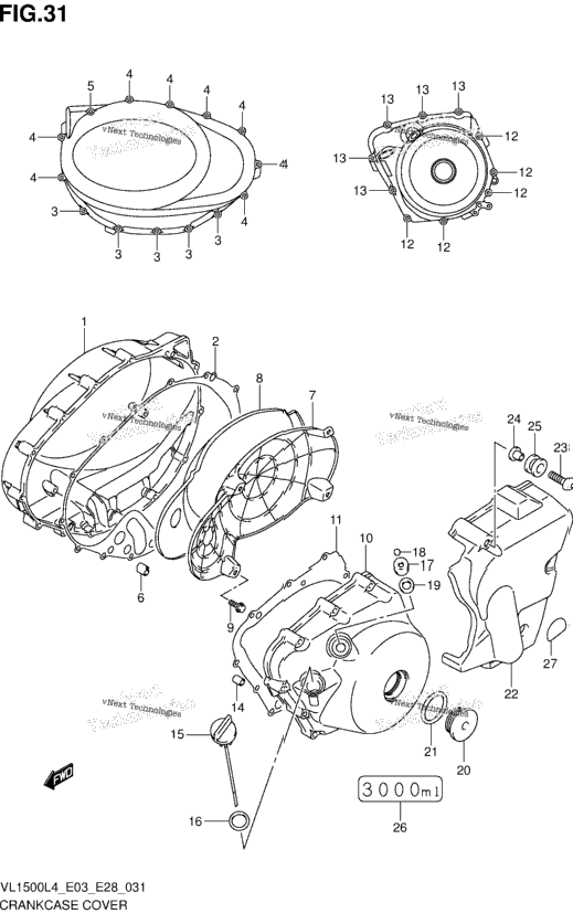 Crankcase Cover (Vl1500bl4 E33)