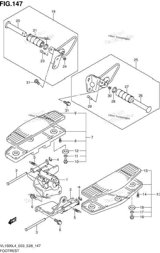 Footrest (Vl1500l4 E28)
