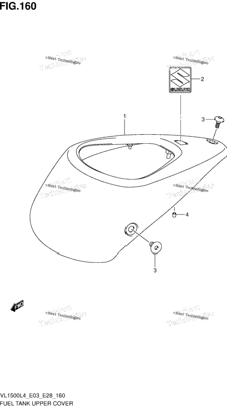 Fuel Tank Upper Cover (Vl1500l4 E33)