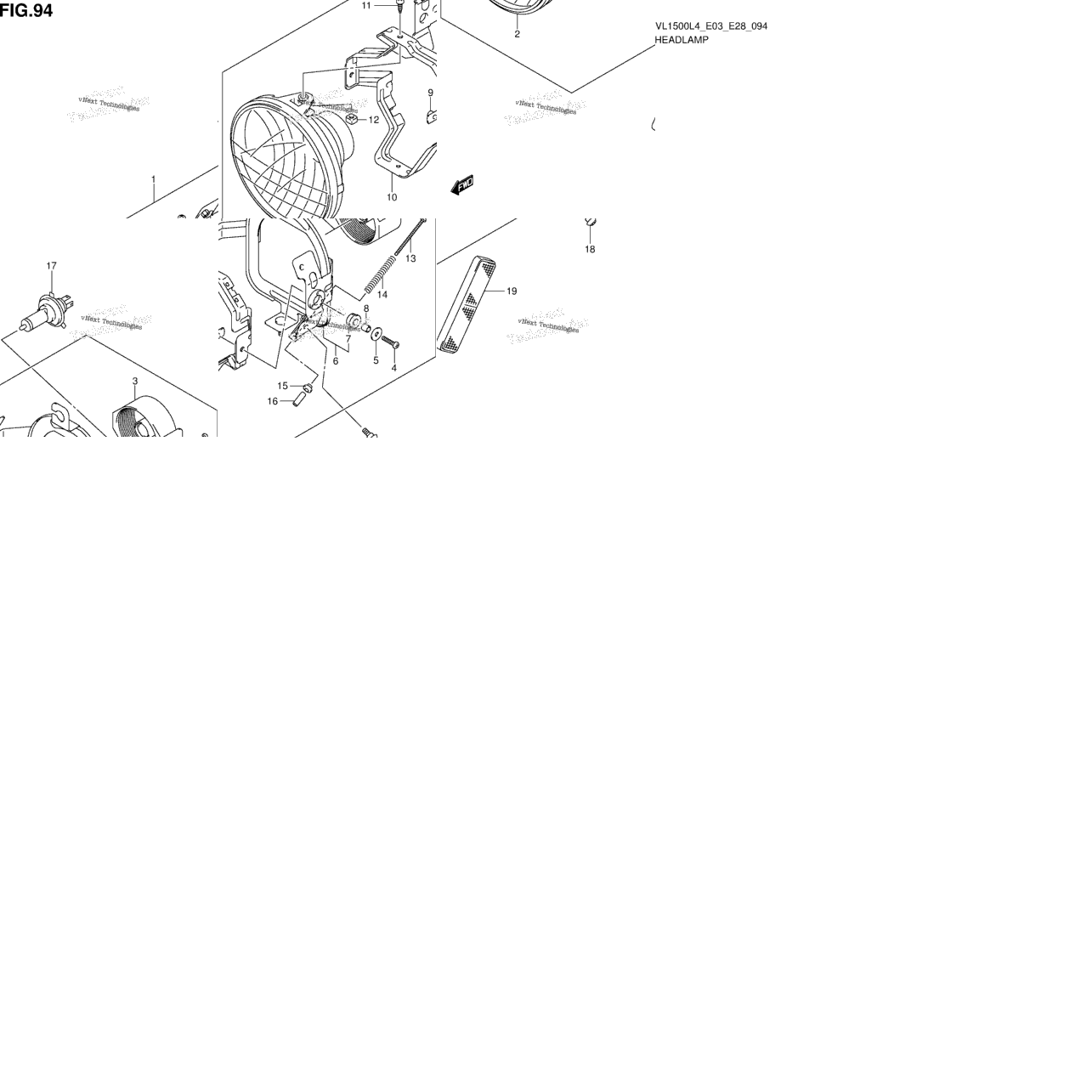 Headlamp (Vl1500bl4 E28)
