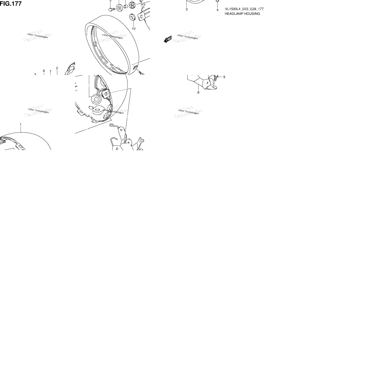Headlamp Housing (Vl1500bl4 E28)