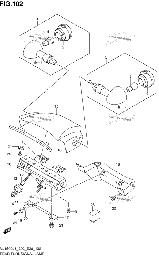 Rear Turnsignal Lamp (Vl1500l4 E03)