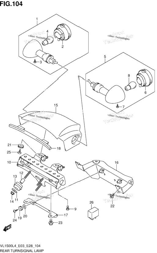Rear Turnsignal Lamp (Vl1500l4 E33)