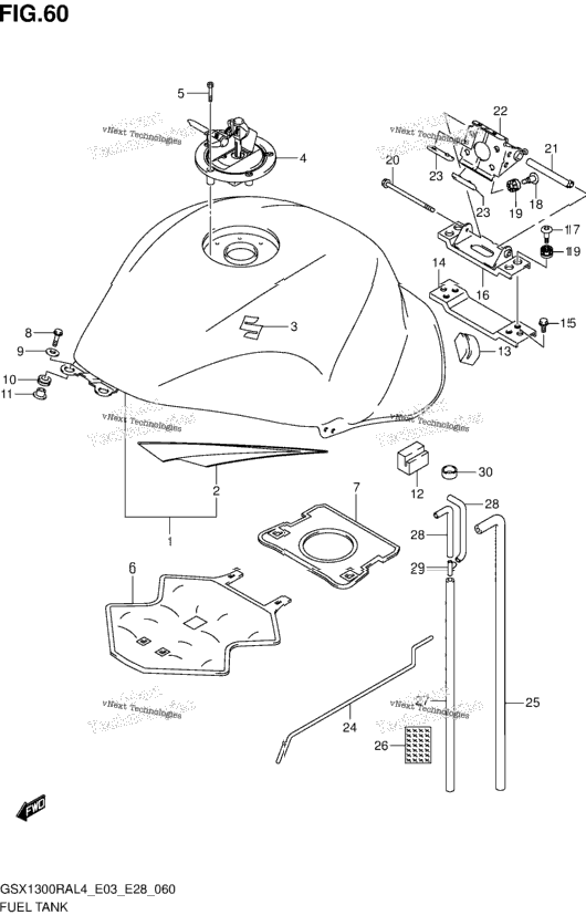 Fuel Tank (Gsx1300ral4 E28)