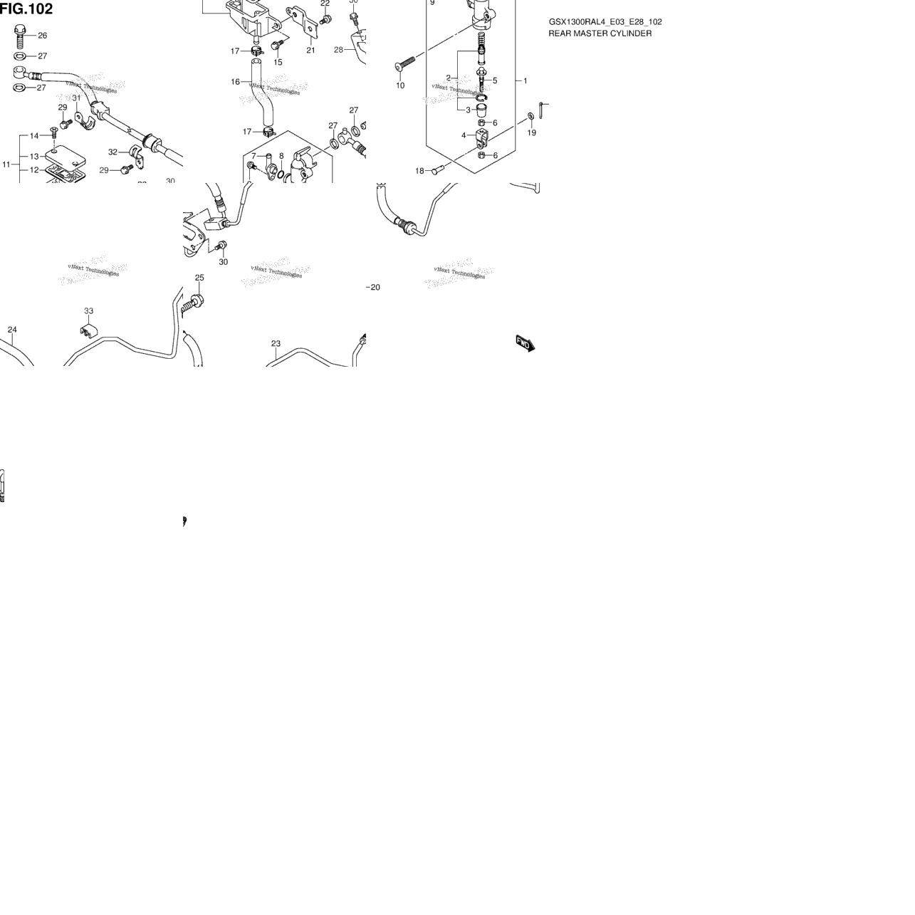 Rear Master Cylinder (Gsx1300ral4 E33)