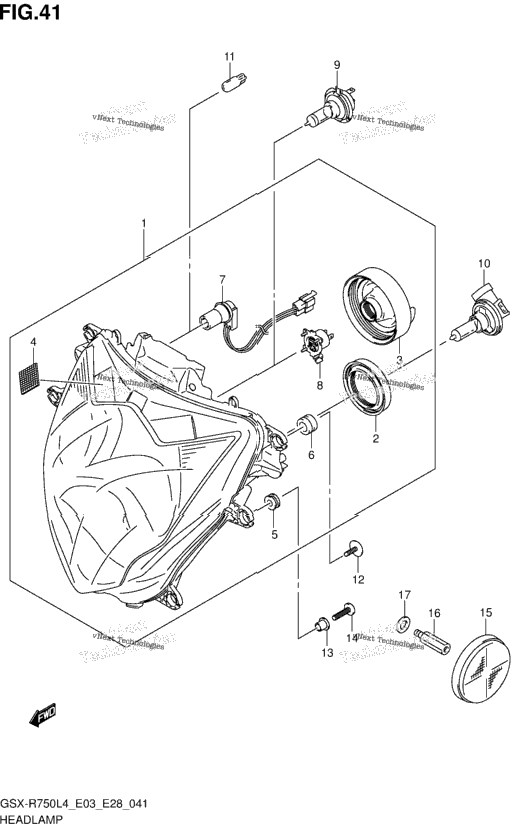 Headlamp (Gsx-R750l4 E03)
