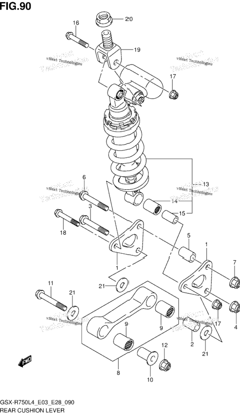 Rear Cushion Lever (Gsx-R750l4 E33)