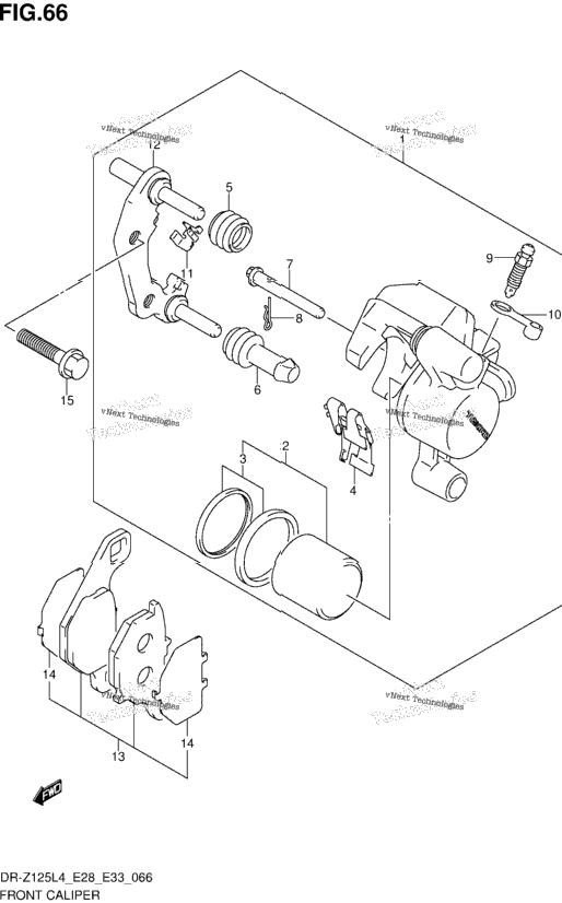 Front Caliper (Dr-Z125ll4 E28)