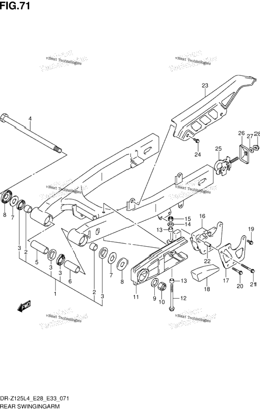 Rear Swingingarm (Dr-Z125l4 E33)