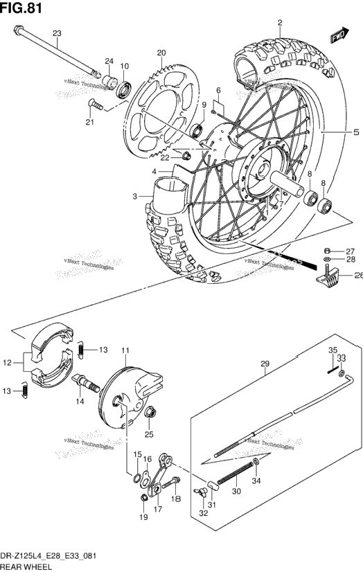 Rear Wheel (Dr-Z125ll4 E28)