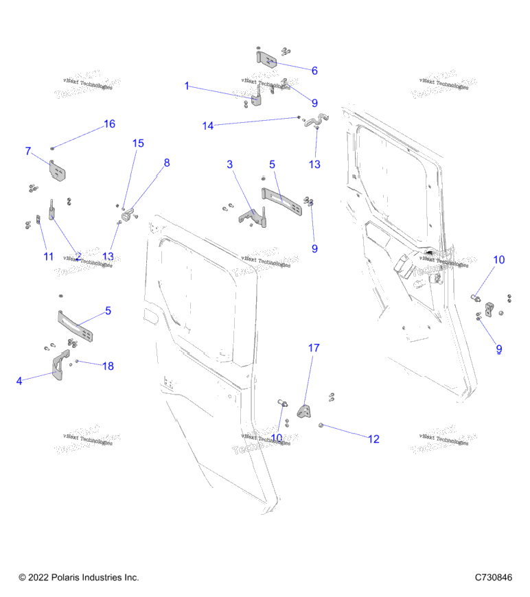 Body, Door, Rear, Mounting