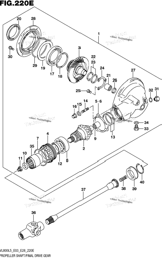 Propeller Shaft/Final Drive Gear (Vl800tl5 E33)