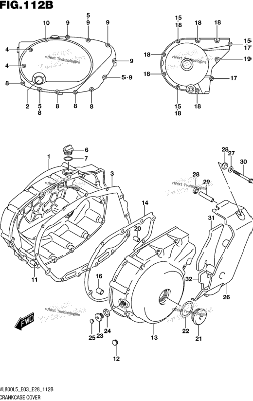 Crankcase Cover (Vl800l5 E33)