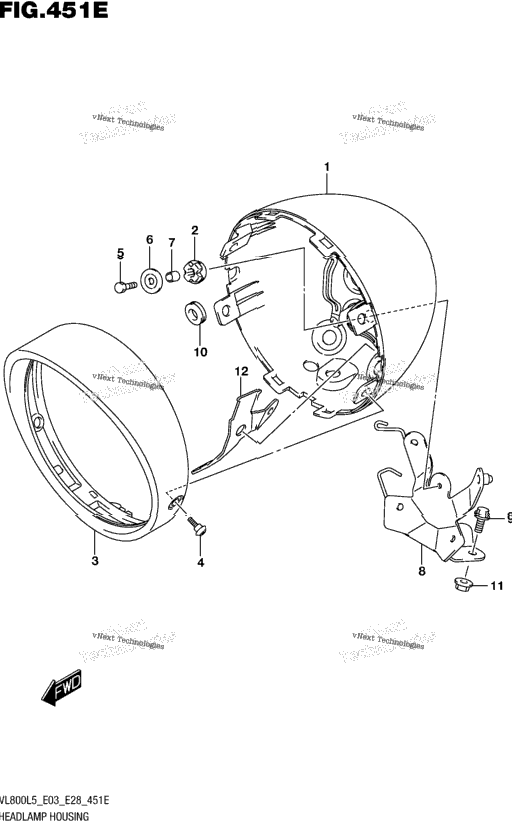 Headlamp Housing (Vl800tl5 E33)