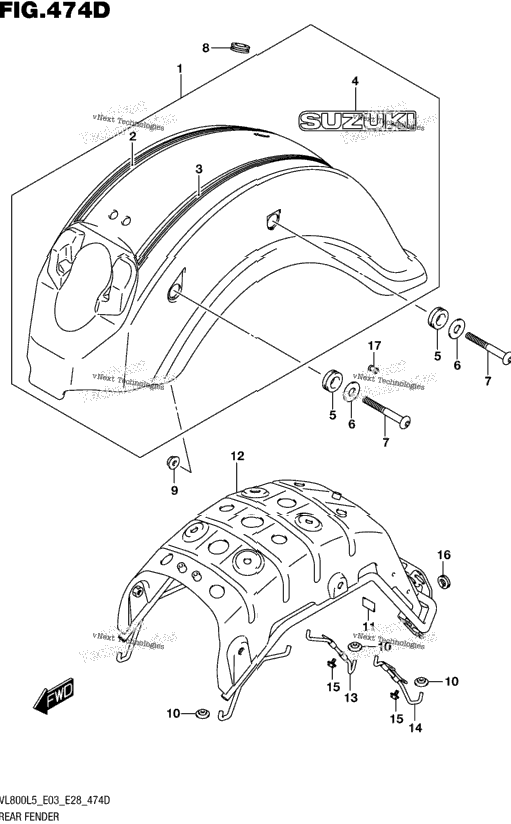 Rear Fender (Vl800tl5 E28)