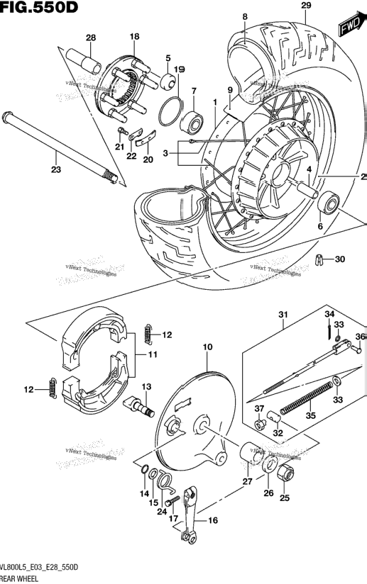 Rear Wheel (Vl800tl5 E28)