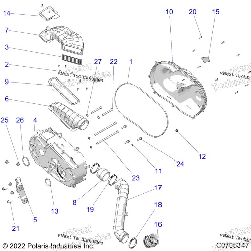 Drive Train, Clutch Cover And Ducting