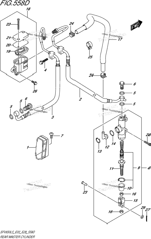 Rear Master Cylinder (Sfv650al5 E28)