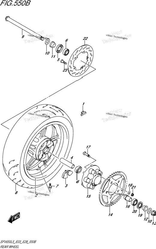 Rear Wheel (Sfv650l5 E28)