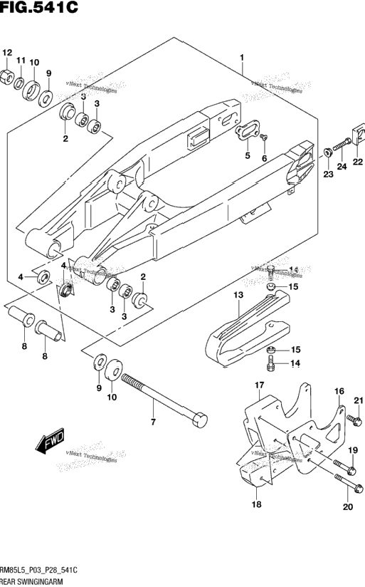 Rear Swingingarm (Rm85ll5 P28)