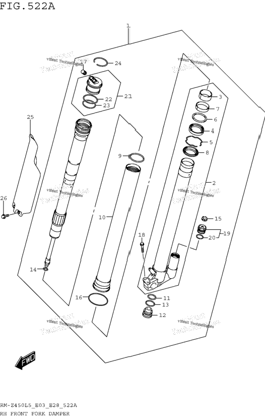 Rh Front Fork Damper (Rm-Z450l5 E03)