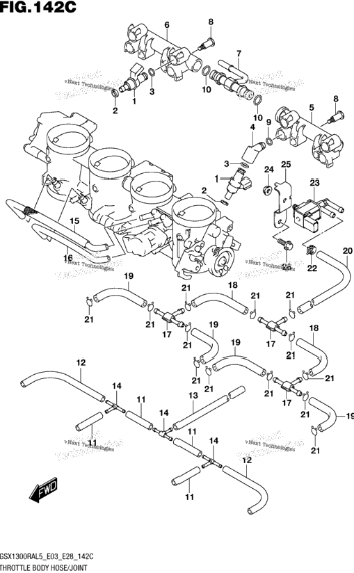 Throttle Body Hose/Joint (Gsx1300ral5 E33)