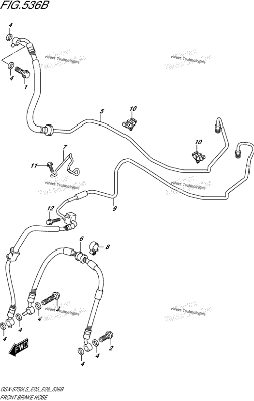 Front Brake Hose (Gsx-S750al5 E28)