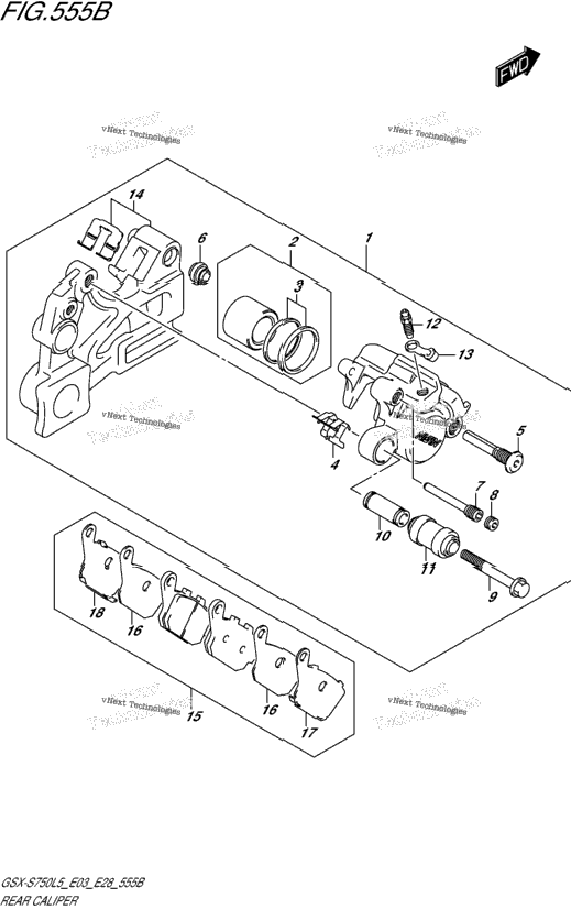 Rear Caliper (Gsx-S750al5 E28)