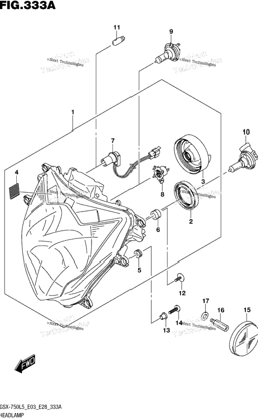 Headlamp (Gsx-R750l5 E03)