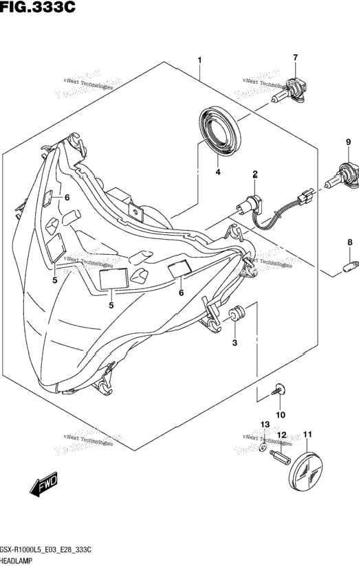 Headlamp (Gsx-R1000l5 E33)