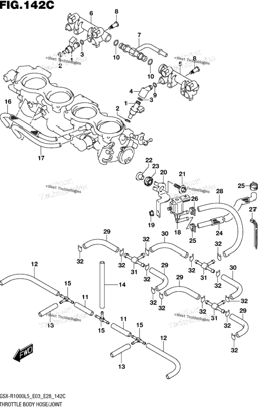 Throttle Body Hose/Joint (Gsx-R1000l5 E33)
