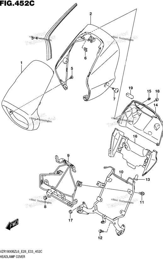 Headlamp Cover (For Bbd) (Vzr1800bzl6 E33)