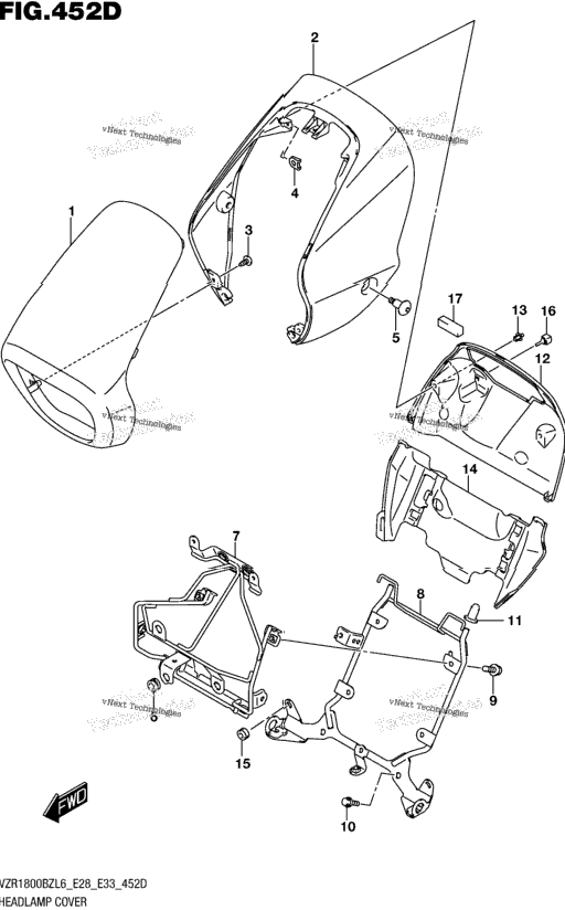 Headlamp Cover (For Pgz) (Vzr1800bzl6 E33)