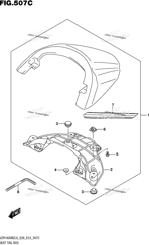 Seat Tail Box (For Bbd) (Vzr1800bzl6 E33)