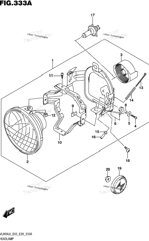 Headlamp (Vl800l6 E03)