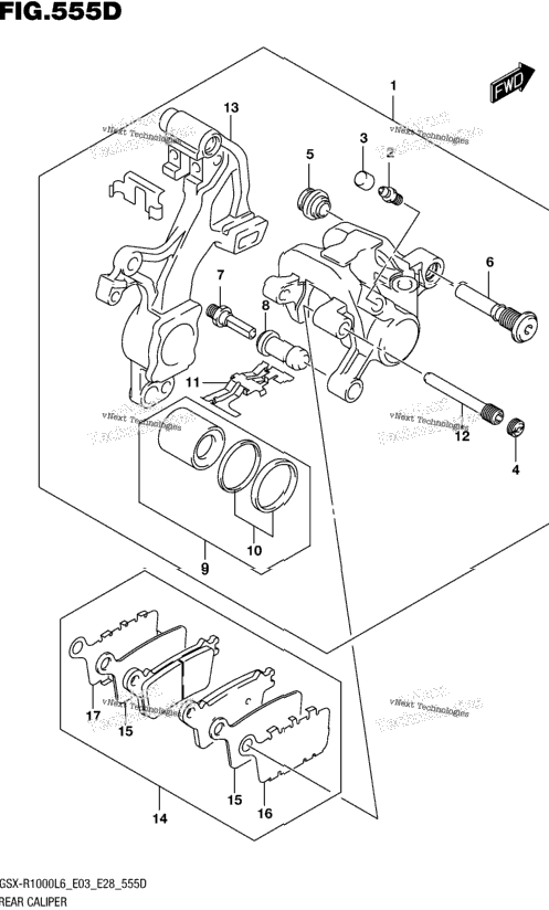 Rear Caliper (Gsx-R1000al6 E28)