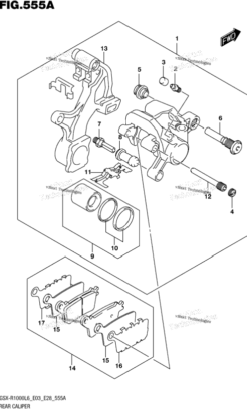 Rear Caliper (Gsx-R1000l6 E03)