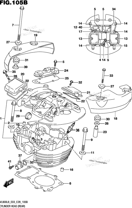 Cylinder Head (Rear) (Vl800l8 E28)