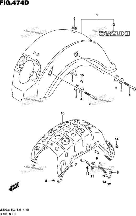 Rear Fender (Vl800tl8 E03)