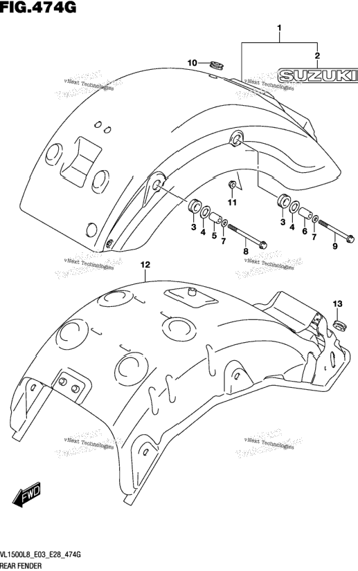 Rear Fender (Vl1500tl8 E33)