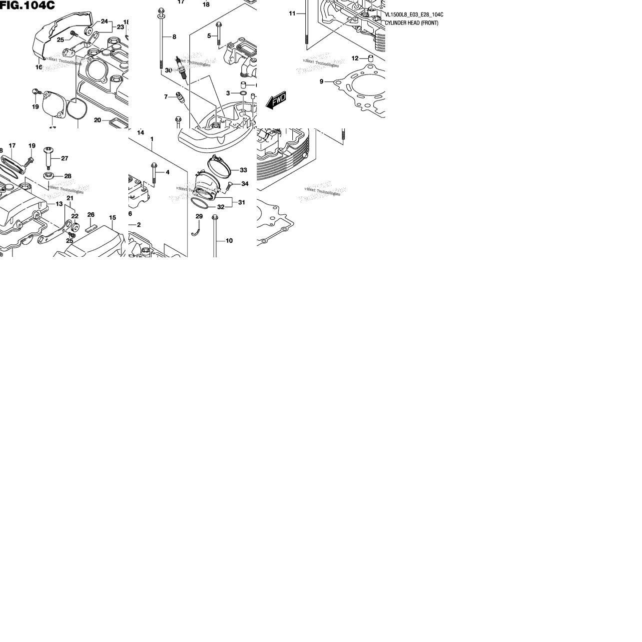 Cylinder Head (Front) (Vl1500bl8 E33)