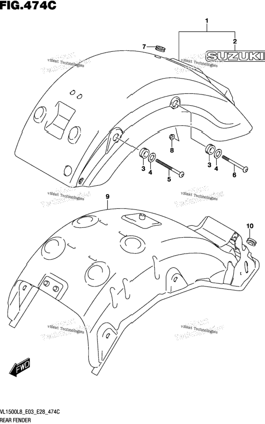 Rear Fender (Vl1500bl8 E33)