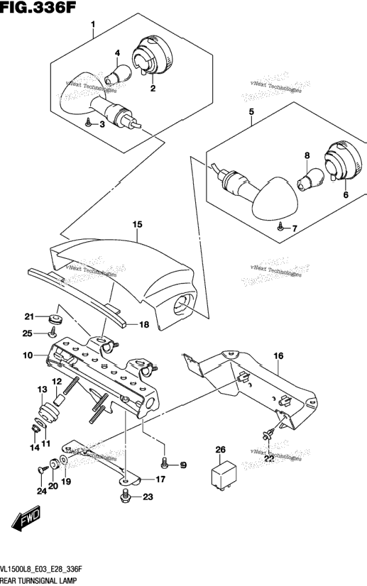 Rear Turnsignal Lamp (Vl1500tl8 E28)