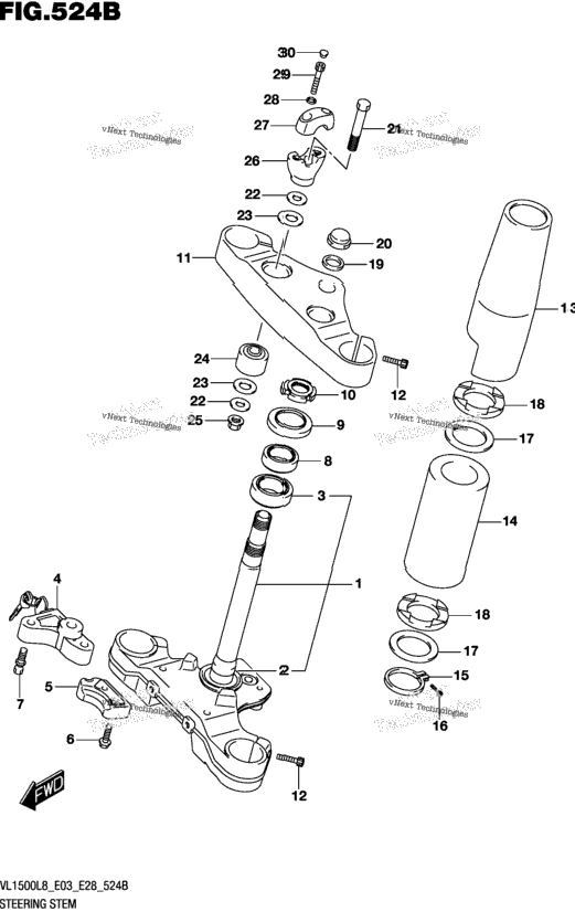 Steering Stem (Vl1500bl8 E28)