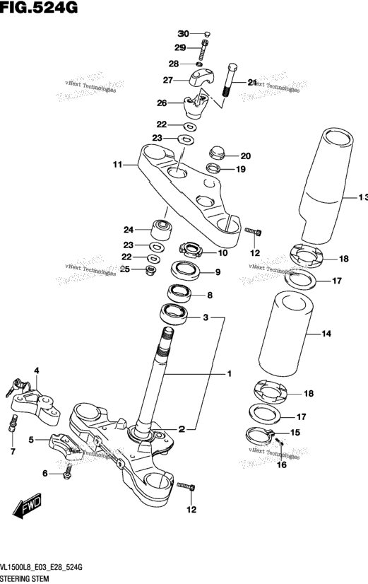 Steering Stem (Vl1500tl8 E33)
