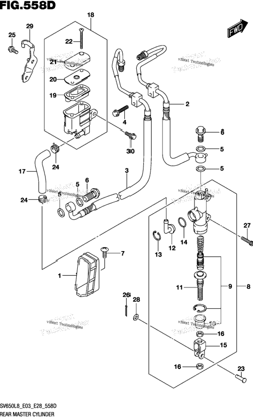 Rear Master Cylinder (Sv650al8 E33)
